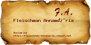 Fleischman Annamária névjegykártya
